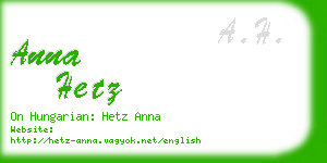 anna hetz business card